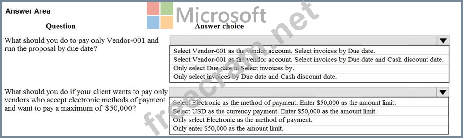 MB-310 Exam Dumps | Hotspot Question You are creating a payment ...